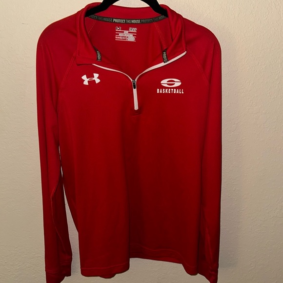 Men’s Under Amour Red Basketball Shirt - Picture 1 of 3